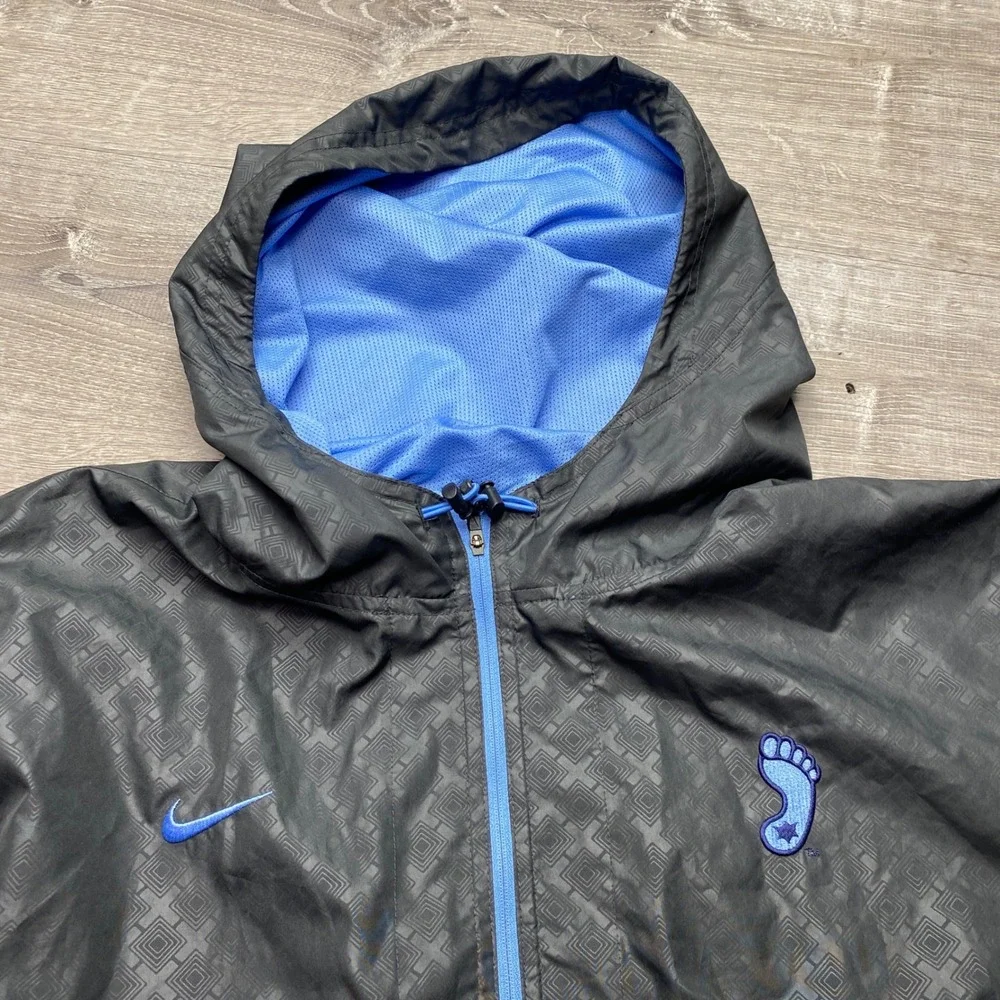 Nike Jacket UNC Tar Heels Men Med Black‎ Blue Windbreaker Pullover Quarter Zip